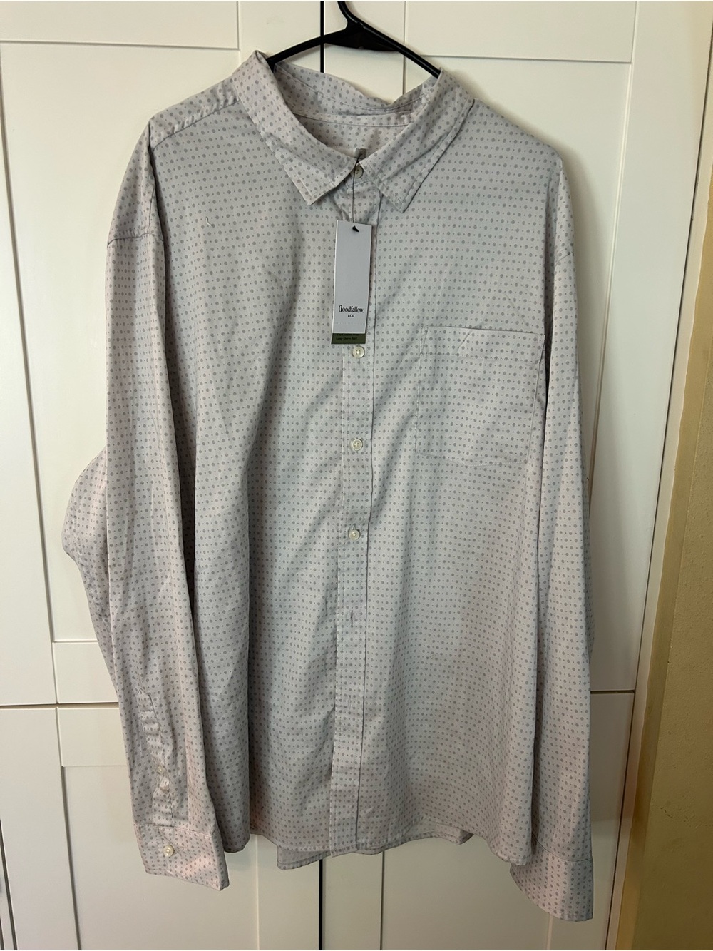 Goodfellow & Co Men's Light Gray Micro-Pattern Button-Down Shirt
